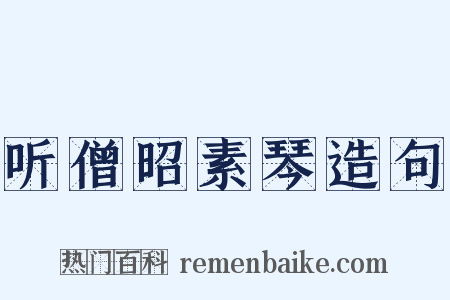 听僧昭素琴造句是什么意思的图片
